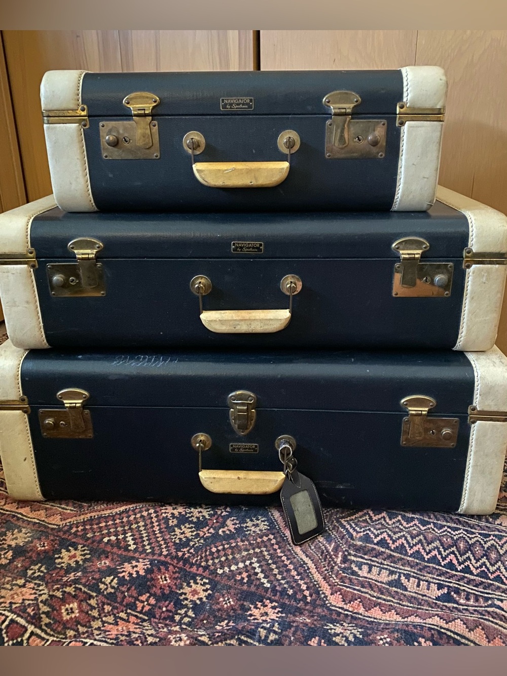 Medium Weekend Case: ⚓ Vintage Spelrein "Navigator" 3-Piece Luggage Set